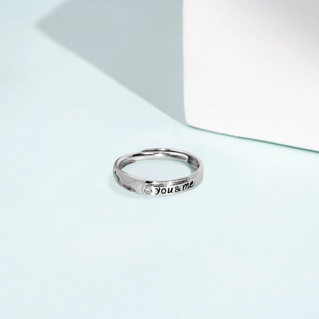 You & Me 925 Silver Women Ring (Adjustable)