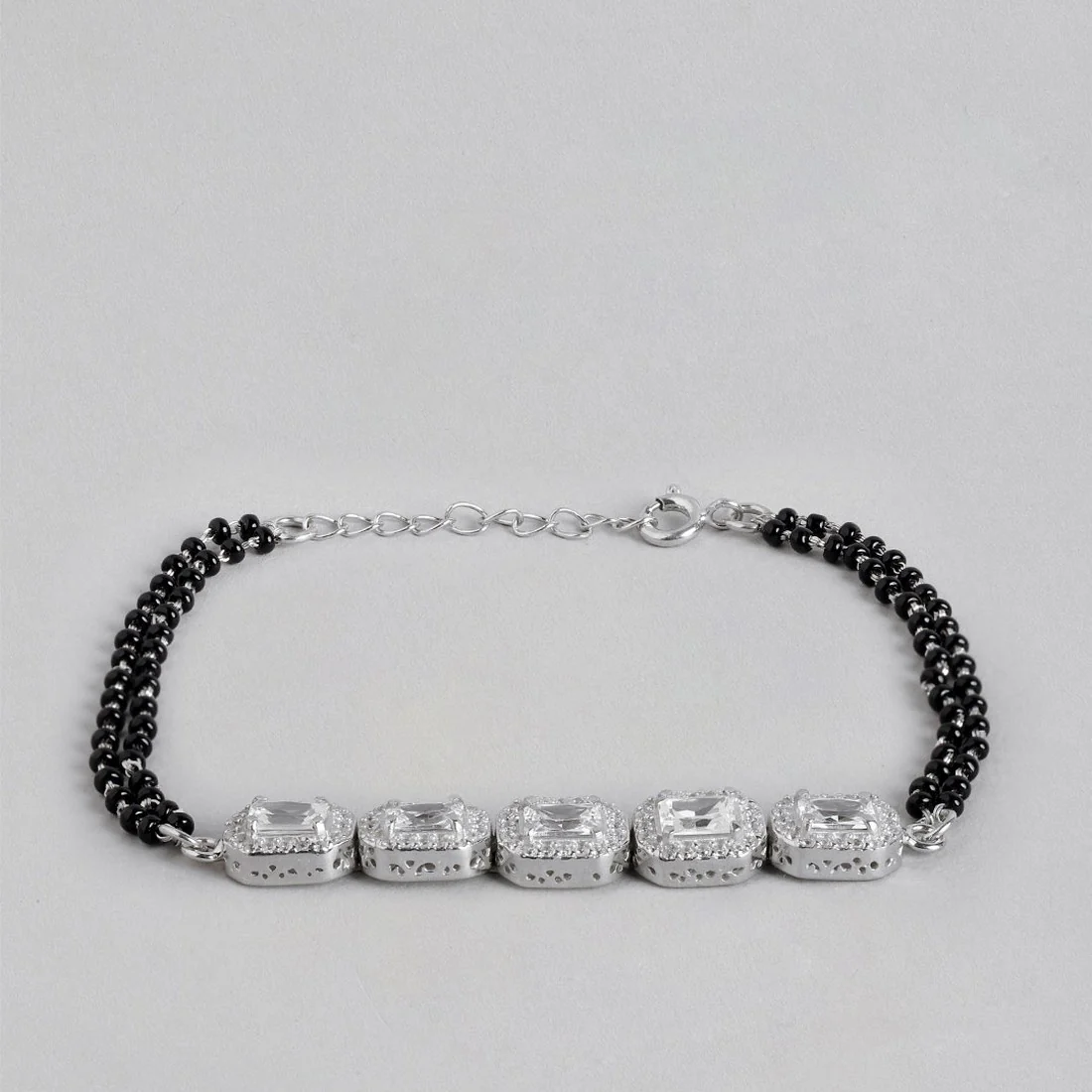 Cubic Zirconia 925 Silver Mangalsutra Bracelet - Image 4