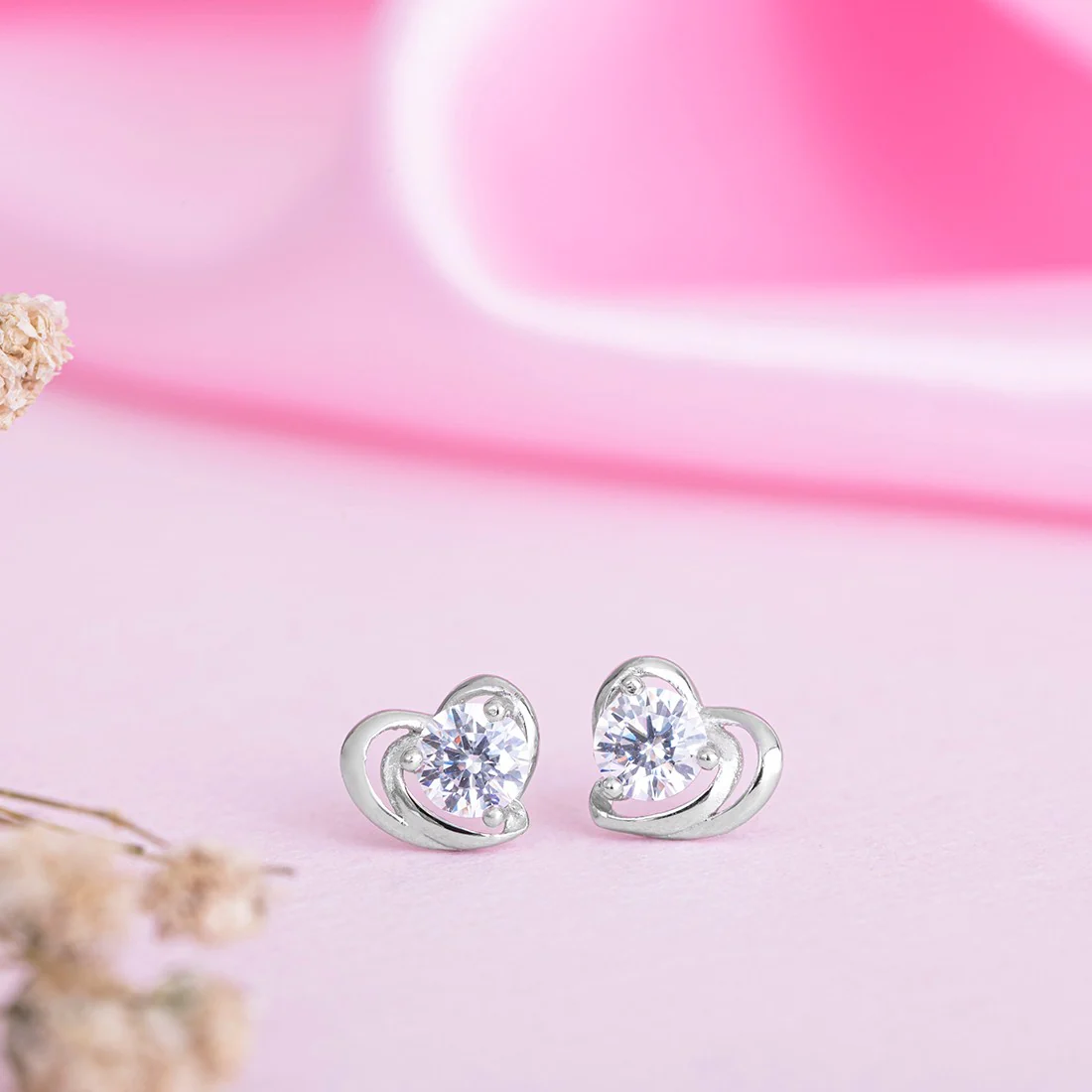 Heart CZ 925 Sterling Silver Earrings