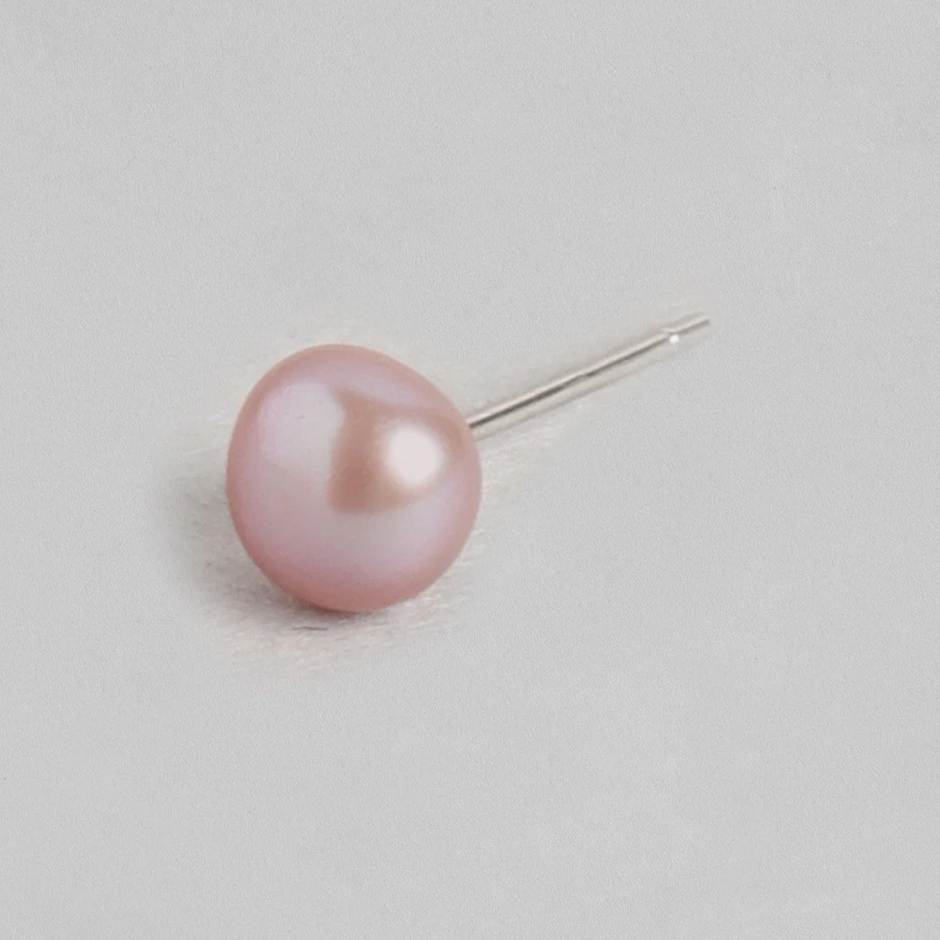 Flamingo Pearl 925 Sterling Silver Stud Earrings - Image 6