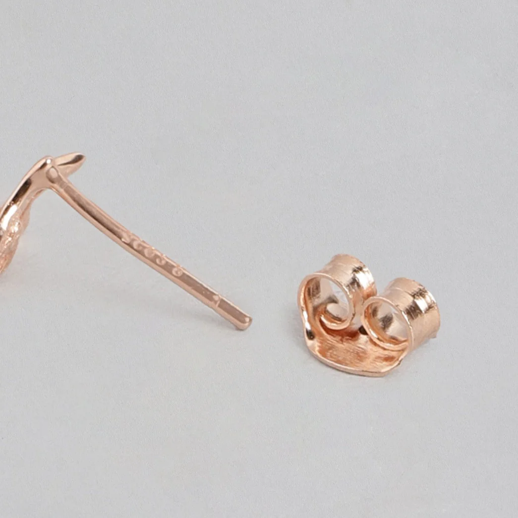 Star CZ Rose-Gold Plated 925 Sterling Silver Earrings - Image 5