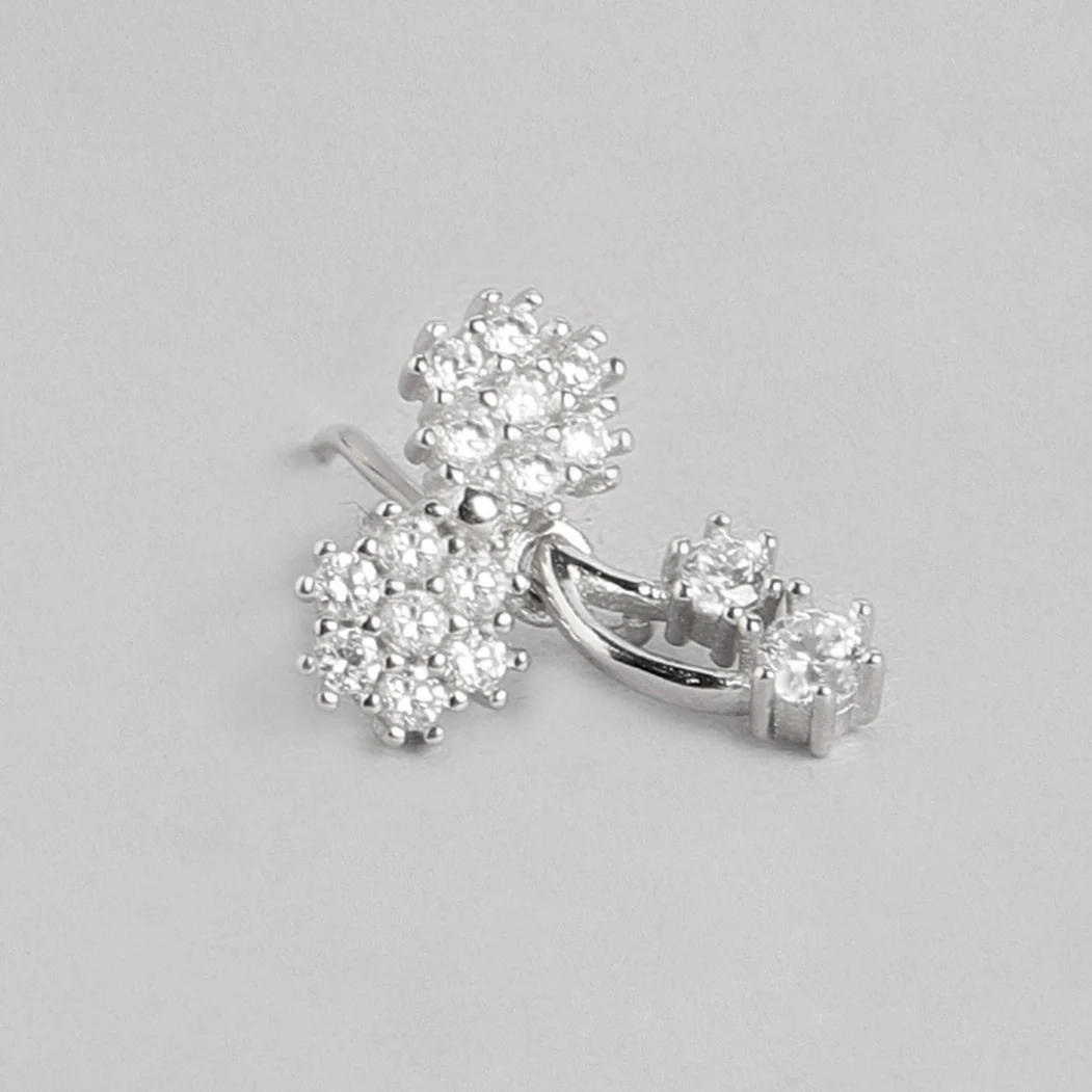 Cherry CZ Studded 925 Sterling Silver Drop Earrings - Image 6