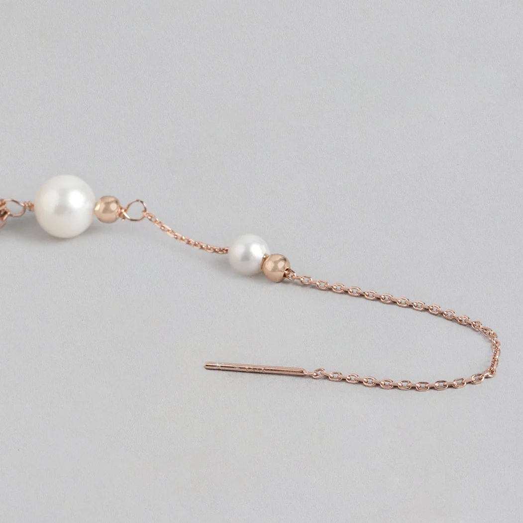 Pearl Rose Gold Plated 925 Sterling Silver Earrings - Image 5
