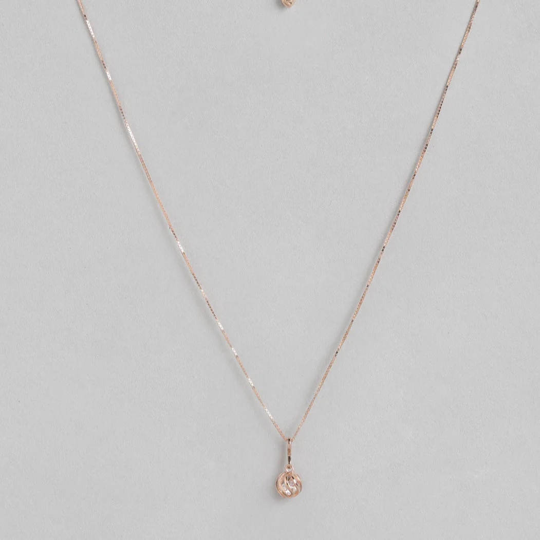Crystal Rose Gold Plated 925 Sterling Silver CZ Necklace - Image 4