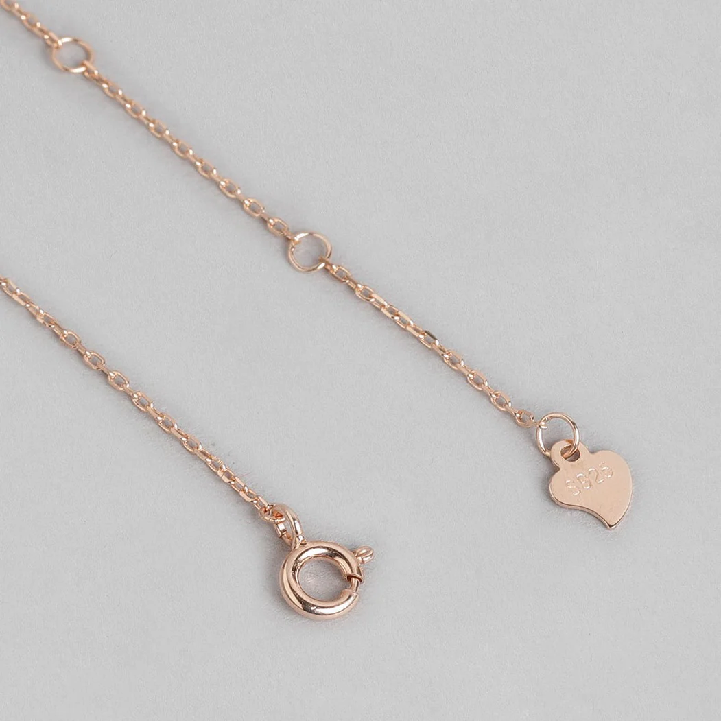 Double Heart Rose Gold Plated 925 Sterling Silver Necklace - Image 6