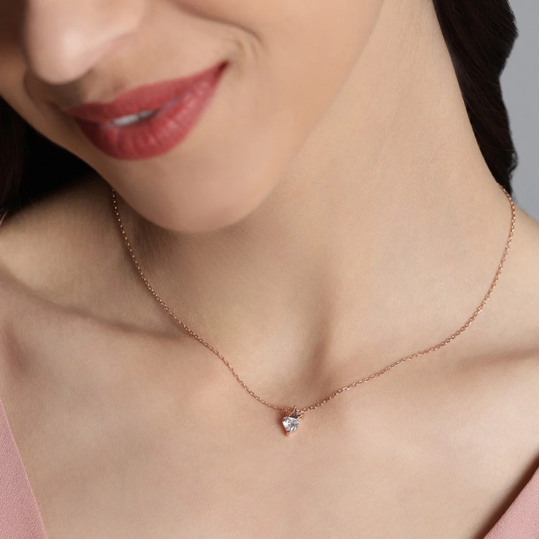 Beloved Rose-Gold Plated 925 Sterling Silver CZ Necklace - Image 2