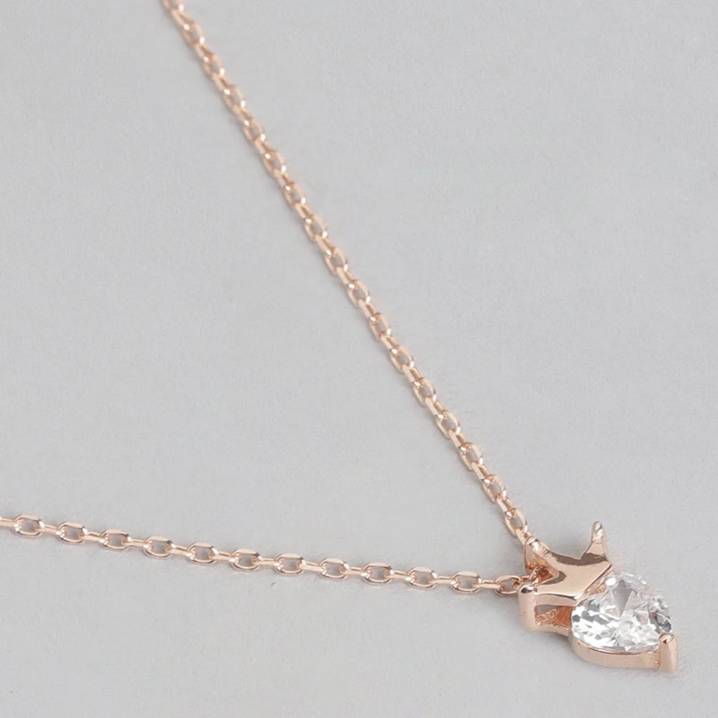 Beloved Rose-Gold Plated 925 Sterling Silver CZ Necklace - Image 6