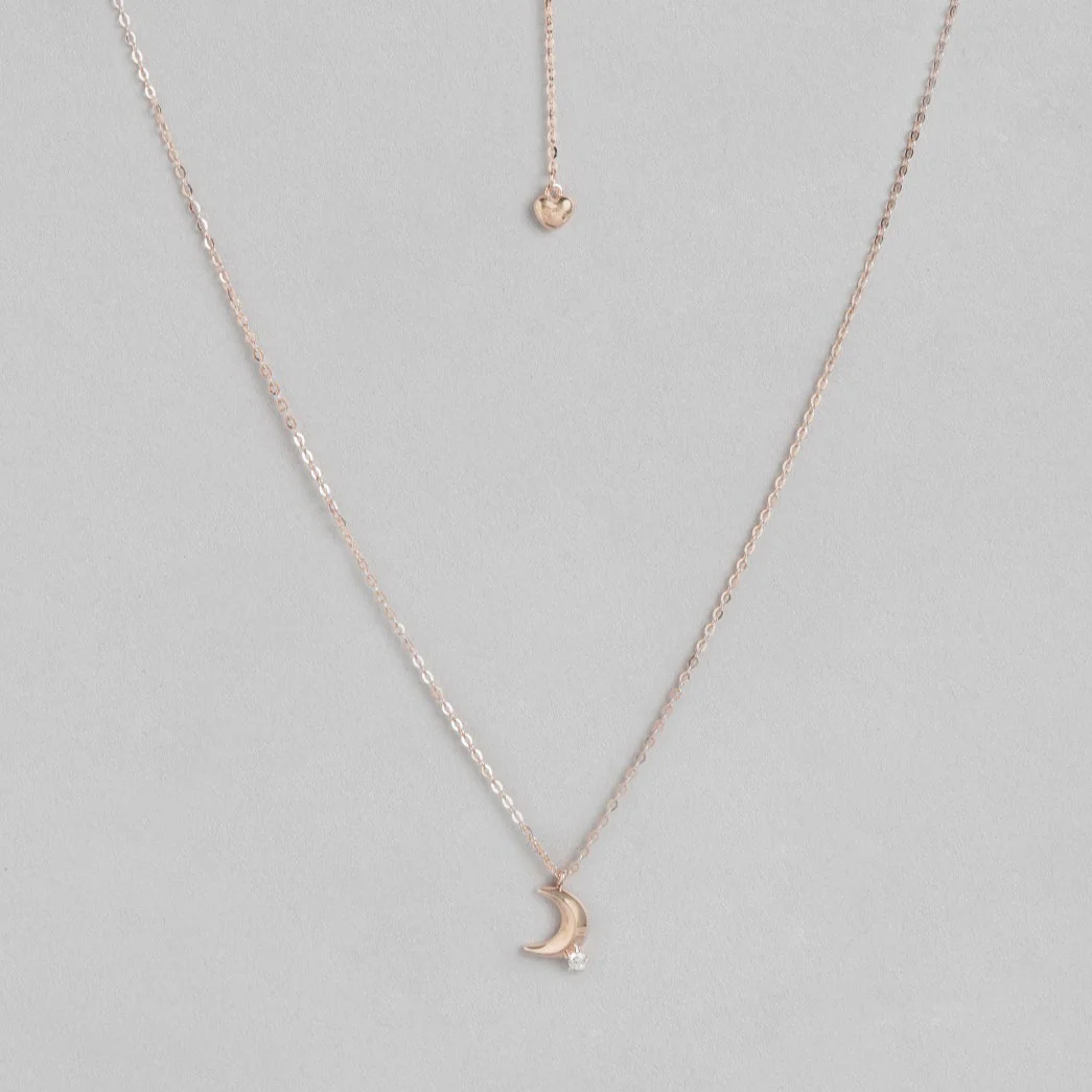 To the Moon Rose-Gold Plated 925 Sterling Silver Necklace - Image 5