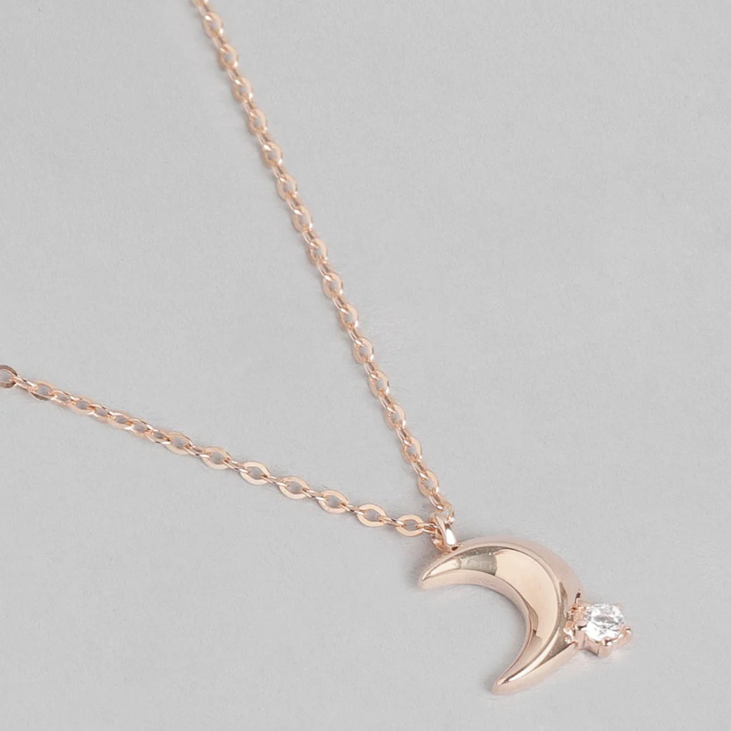 To the Moon Rose-Gold Plated 925 Sterling Silver Necklace - Image 6