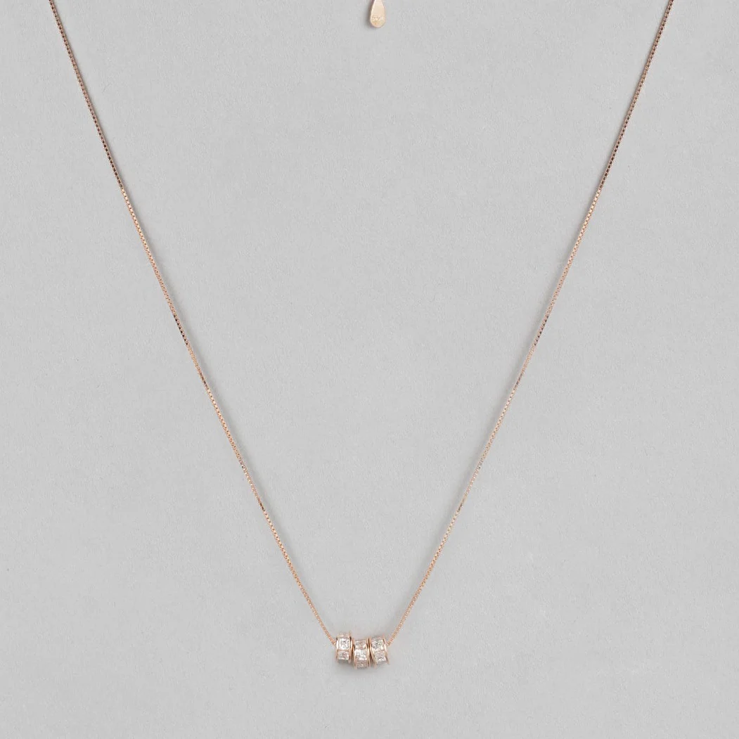 Rolling Stone Rose Gold Plated 925 Sterling Silver Necklace - Image 4