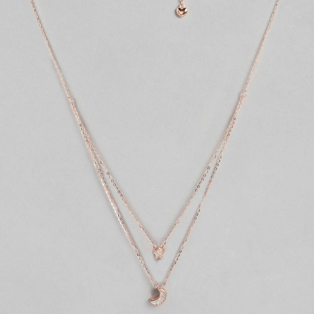 Star & Moon 925 Sterling Silver Layered Necklace - Image 3