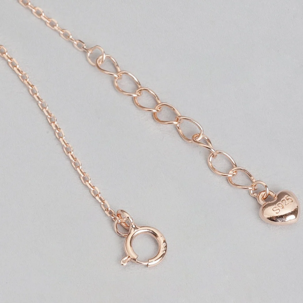 Infinity Circles Rose Gold Plated 925 Sterling Silver CZ Necklace - Image 5
