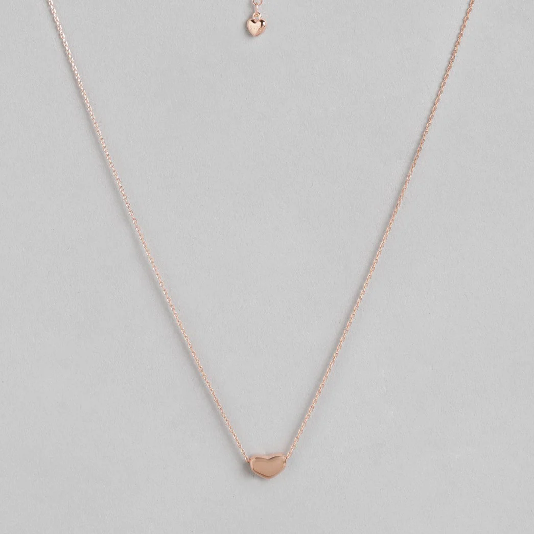 Sweet Heart Rose-Gold Plated 925 Sterling Silver Necklace - Image 3