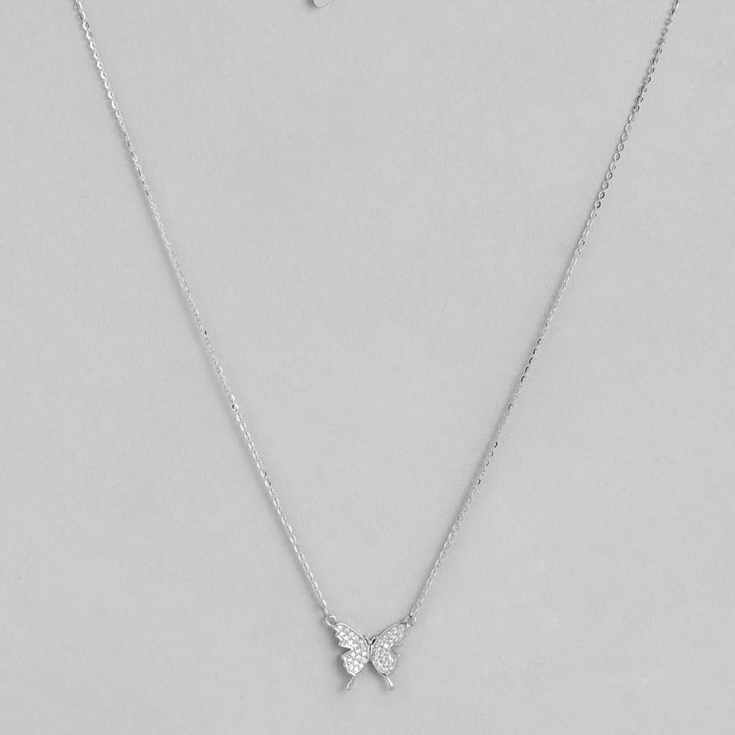 Butterfly CZ 925 Sterling Silver Necklace - Image 5