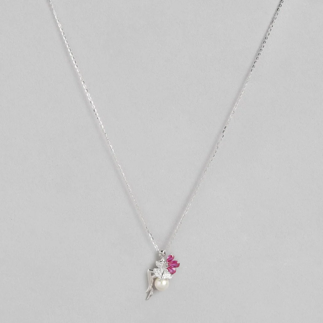 Ruby Clover Lady 925 Sterling Silver CZ Necklace - Image 6
