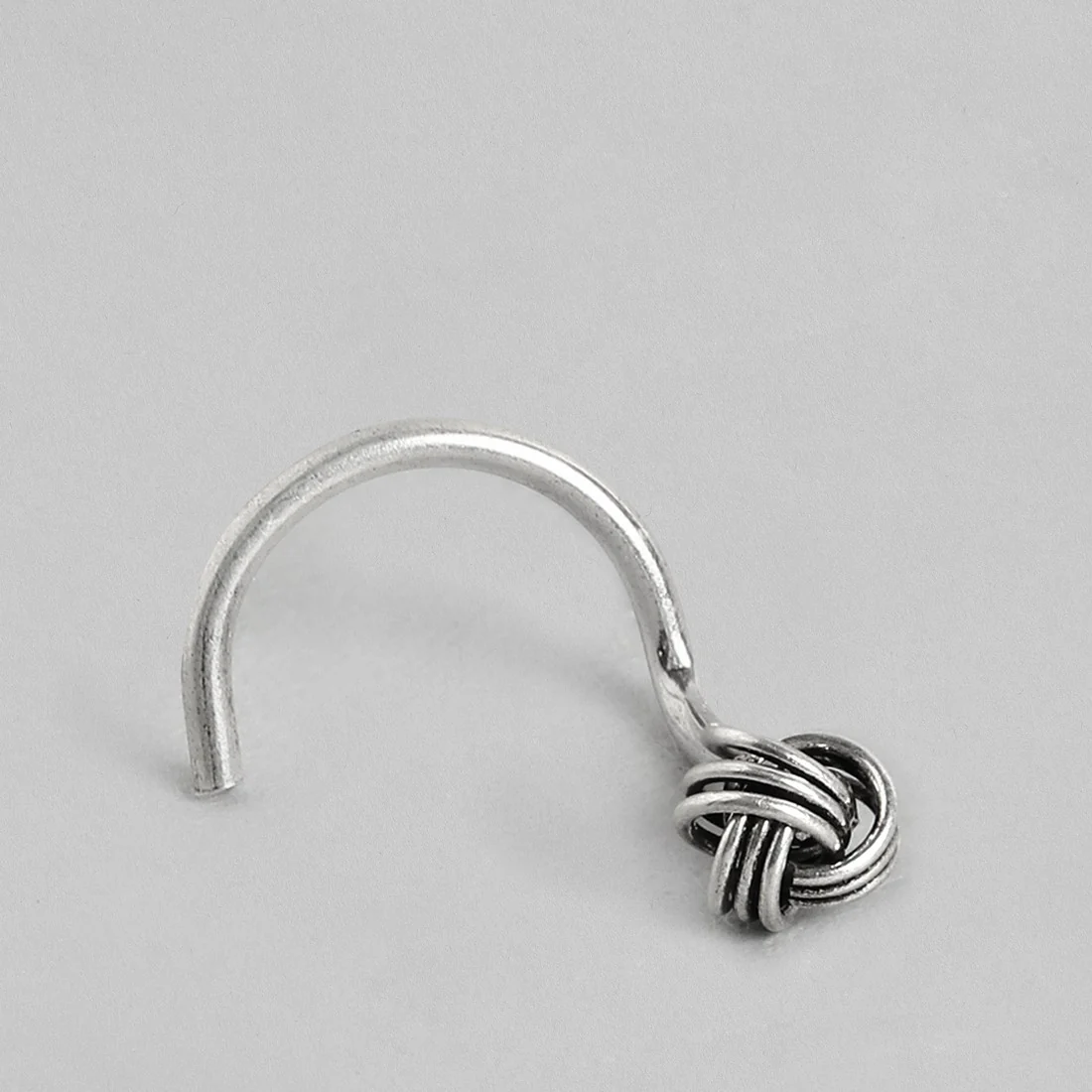 Knotted Silver 925 Silver Nose Pin - Image 4
