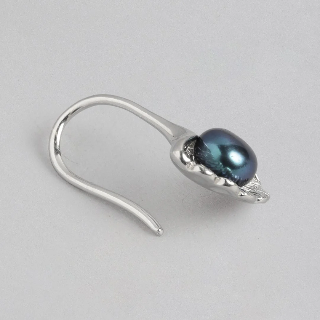Jubilant Shell and Pearl Drop 925 Silver Earrings - Image 5