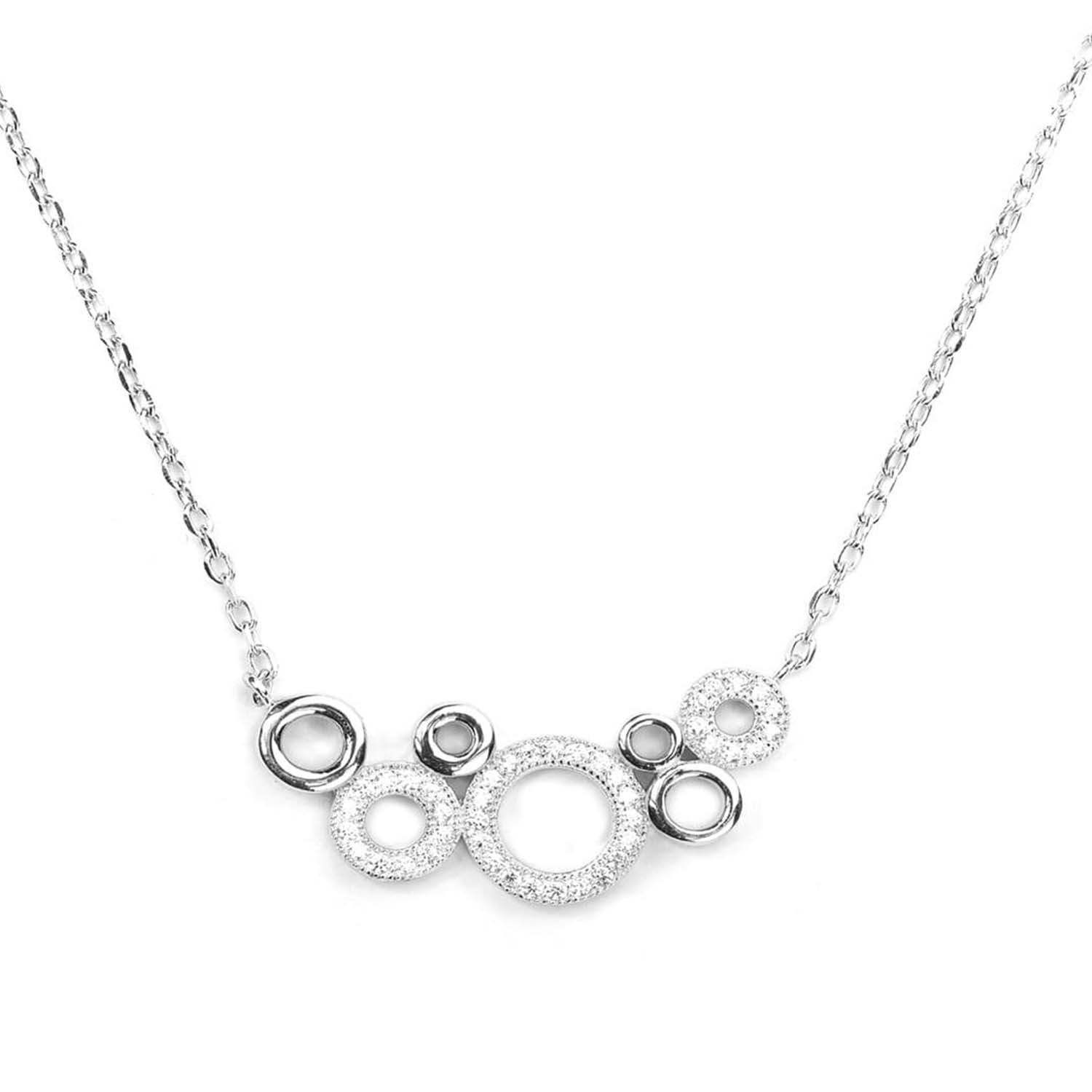 Silver Love Circles 925 Silver Necklace - Image 4