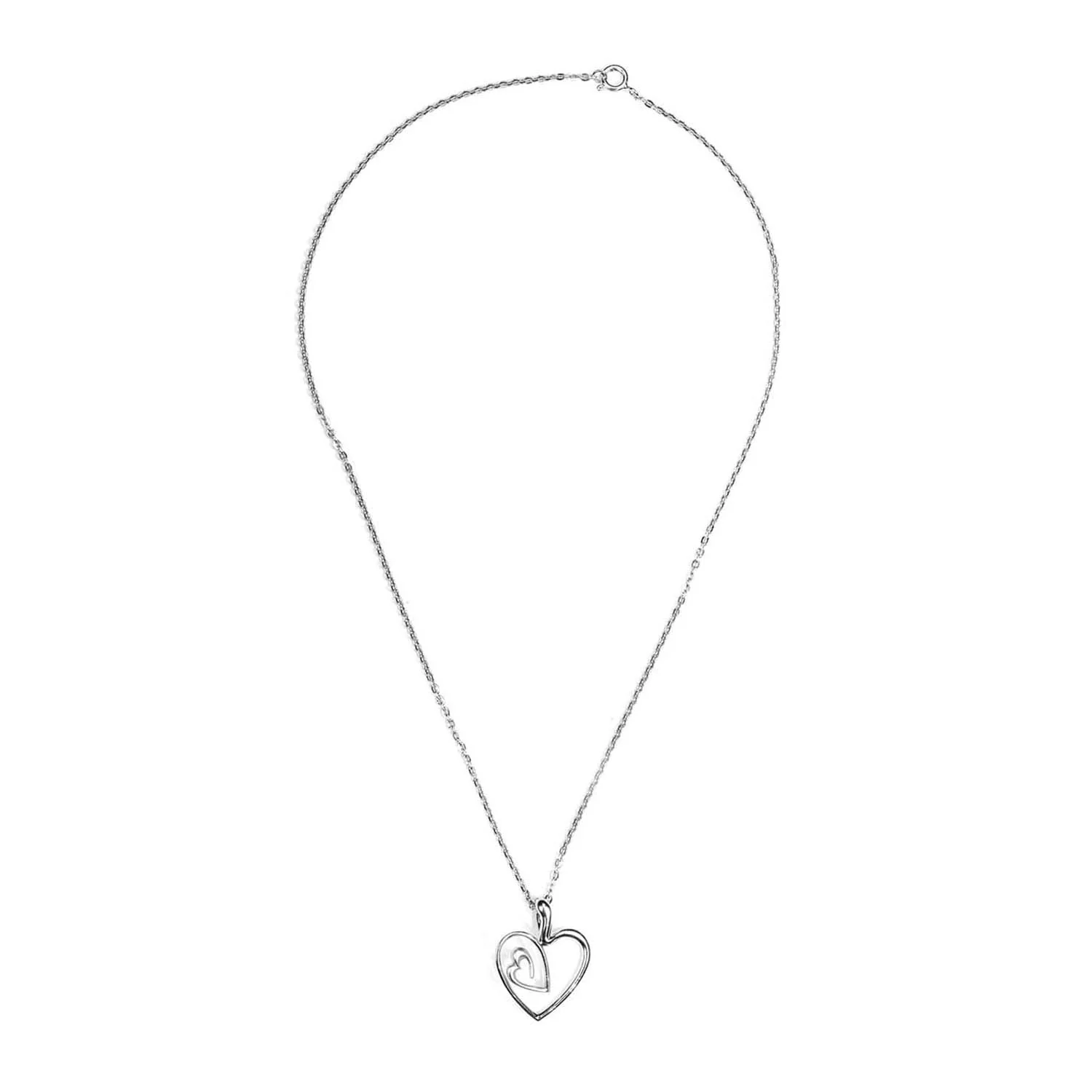 Nested Heart 925 Silver Necklace Chain - Image 3