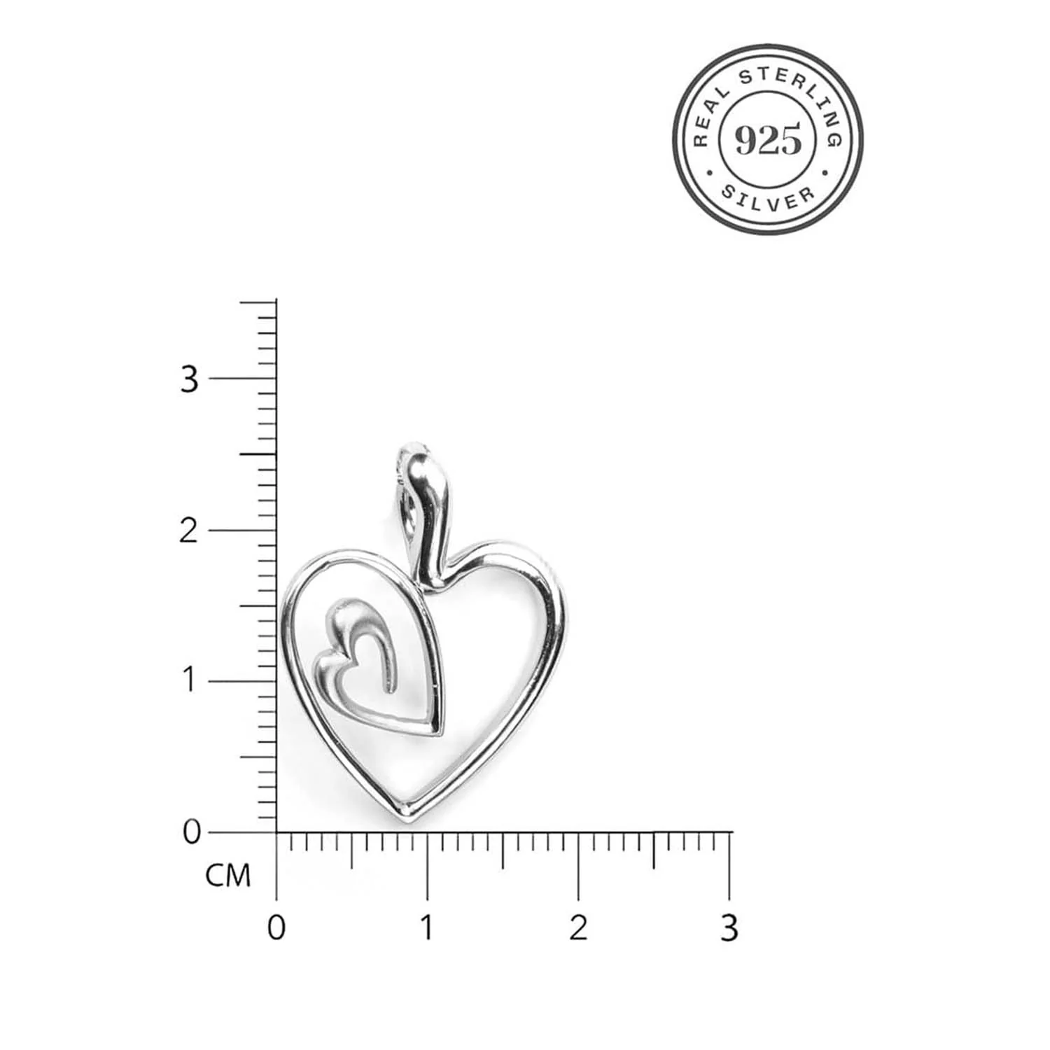 Nested Heart 925 Silver Necklace Chain - Image 5