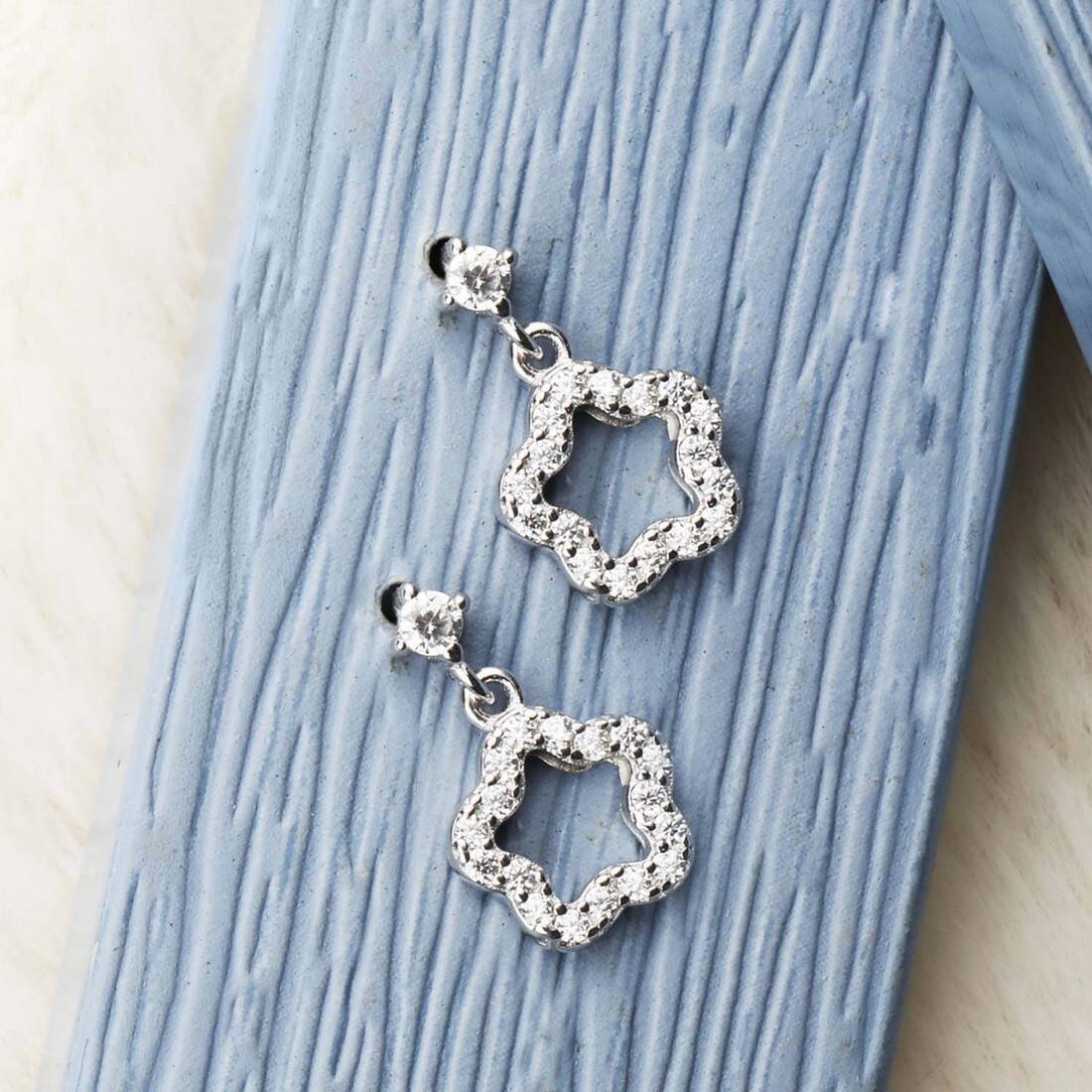 Dainty Star Drop 925 Silver Earrings