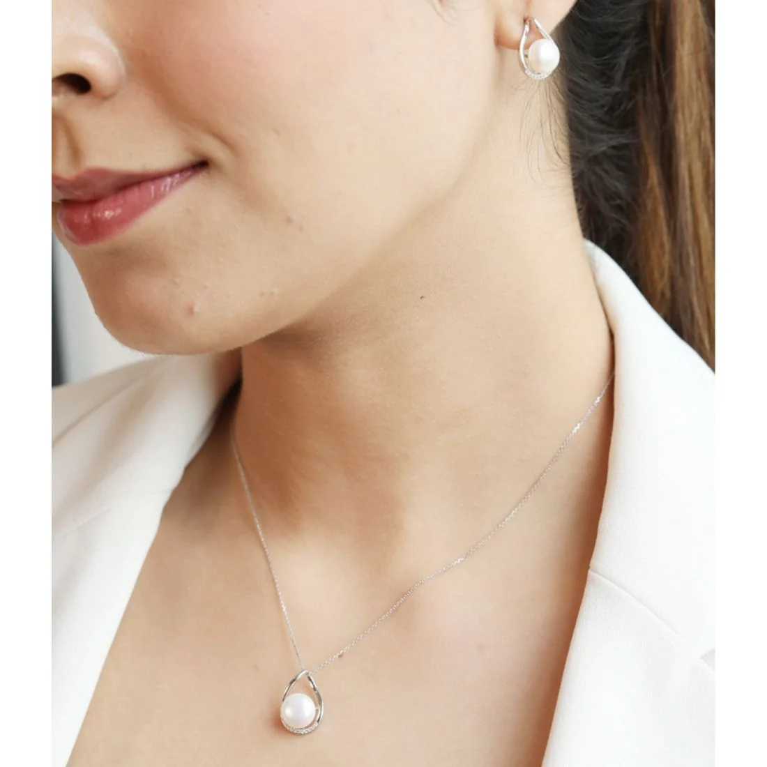 Ice And Spice Pearl 925 Silver Jewellery Set - Image 2