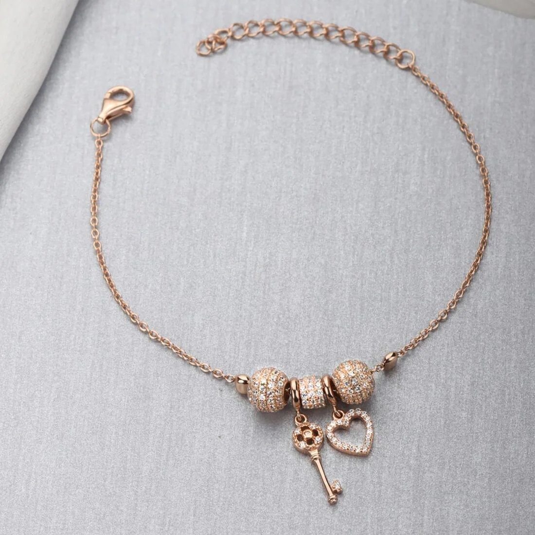 Key to the Heart 925 Silver Bracelet - Image 2