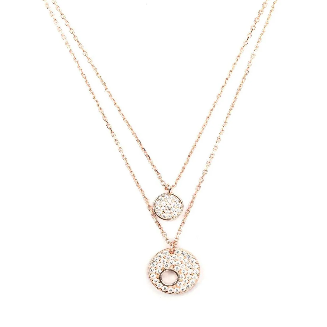 Rose Toned Soulful Layered 925 Silver Necklace - Image 4