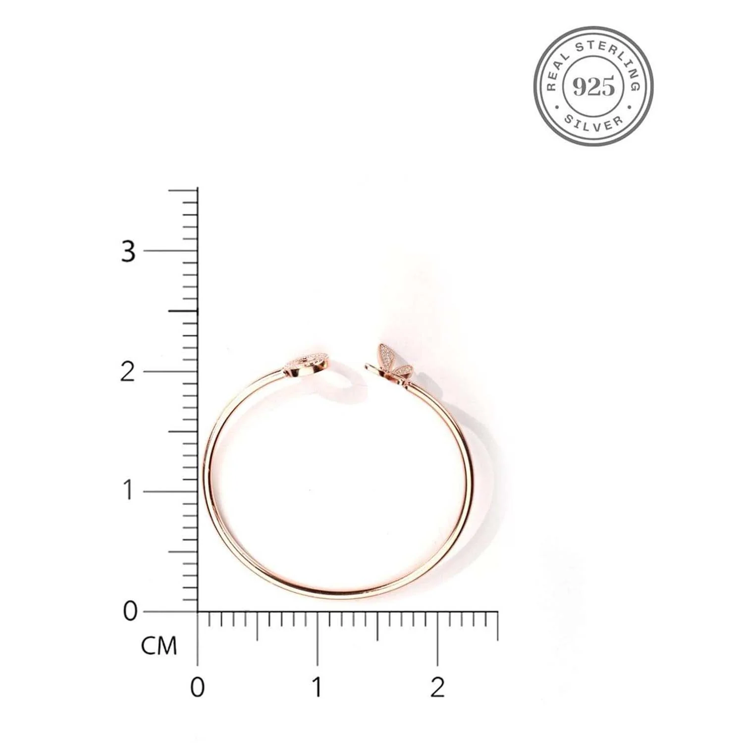 Rose Gold Butterfly 925 Silver Bracelet - Image 4