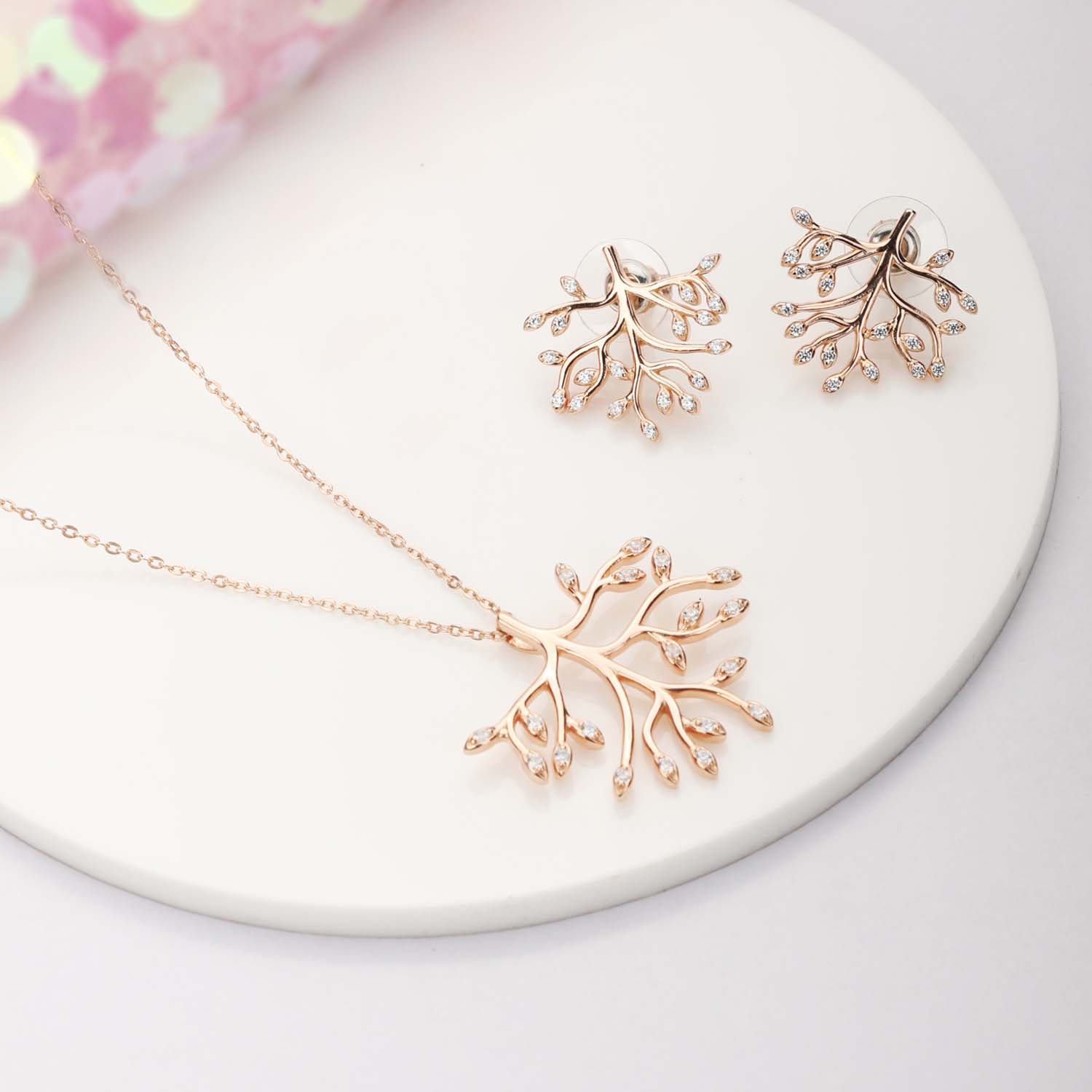 Perennial Tree Of Life 925 Silver Jewellery Set