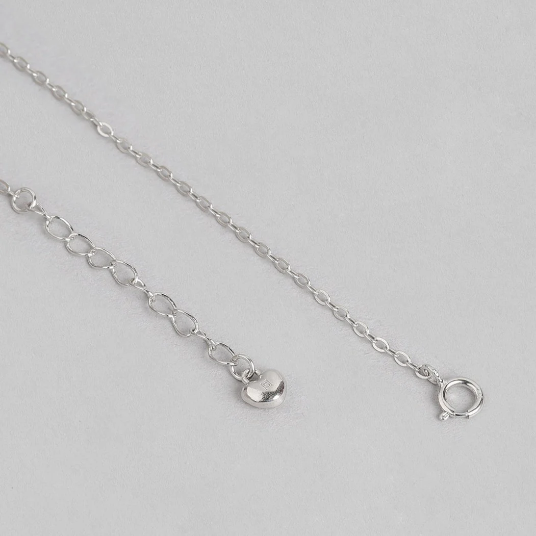Circular Rhodium Plated 925 Sterling Silver Necklace - Image 6