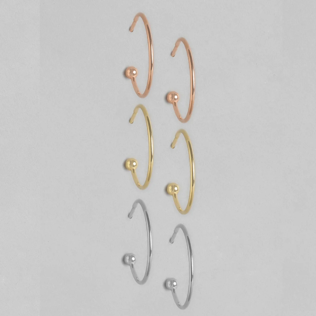 Triple Plating Drop Earring 925 Sterling Silver Combo - Image 2